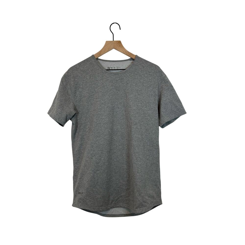 BYLT Drop-Cut: BYLT Signature gray crew neck‎ Round hem men’s t-shirt Size M